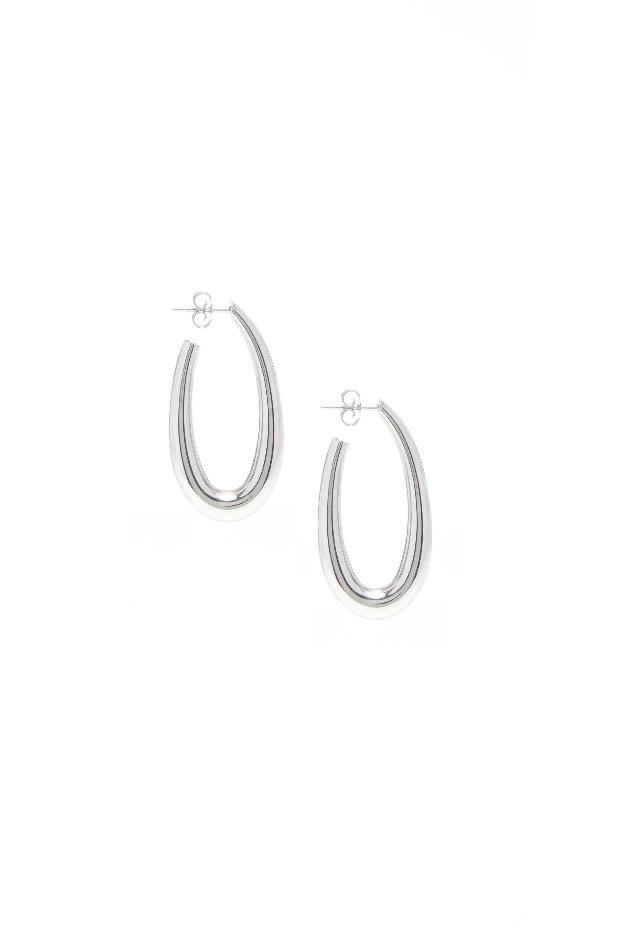 Large Drop Earrings in 18K White Gold sold by Gabriela Hearst