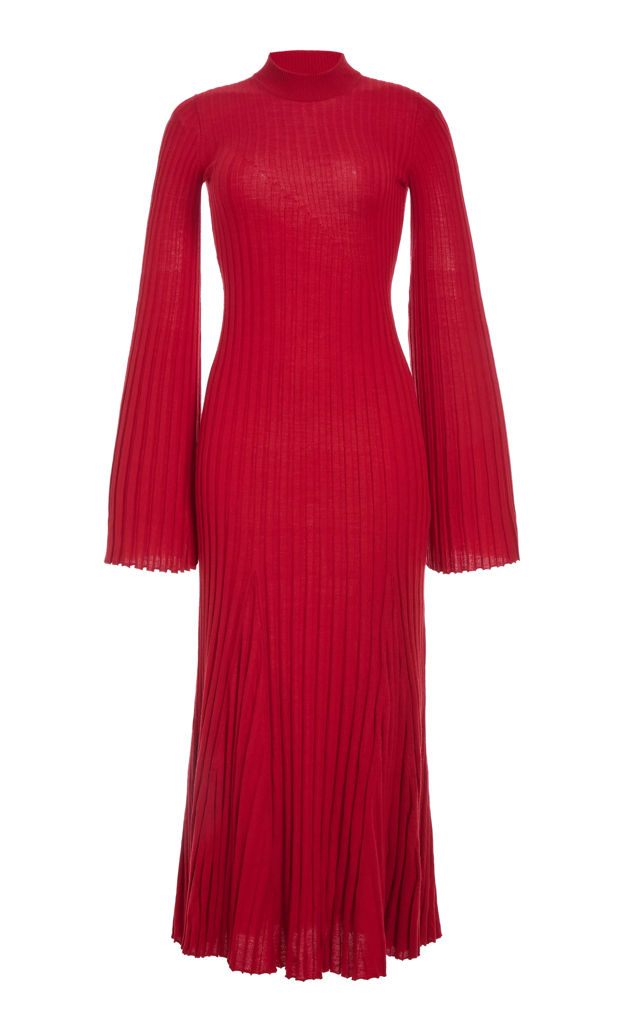 Carmen Knit Maxi Dress in Red Merino Wool sold by Gabriela Hearst