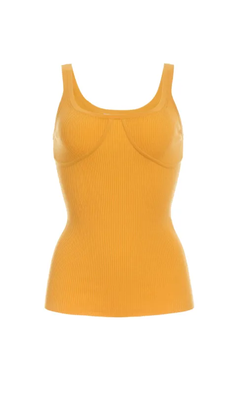 Aurora Knit Tank Top in Yellow Merino Wool sold by Gabriela Hearst