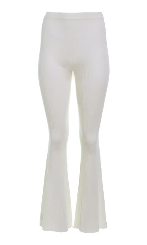 Alicia Knit Pant in Ivory Merino Wool sold by Gabriela Hearst