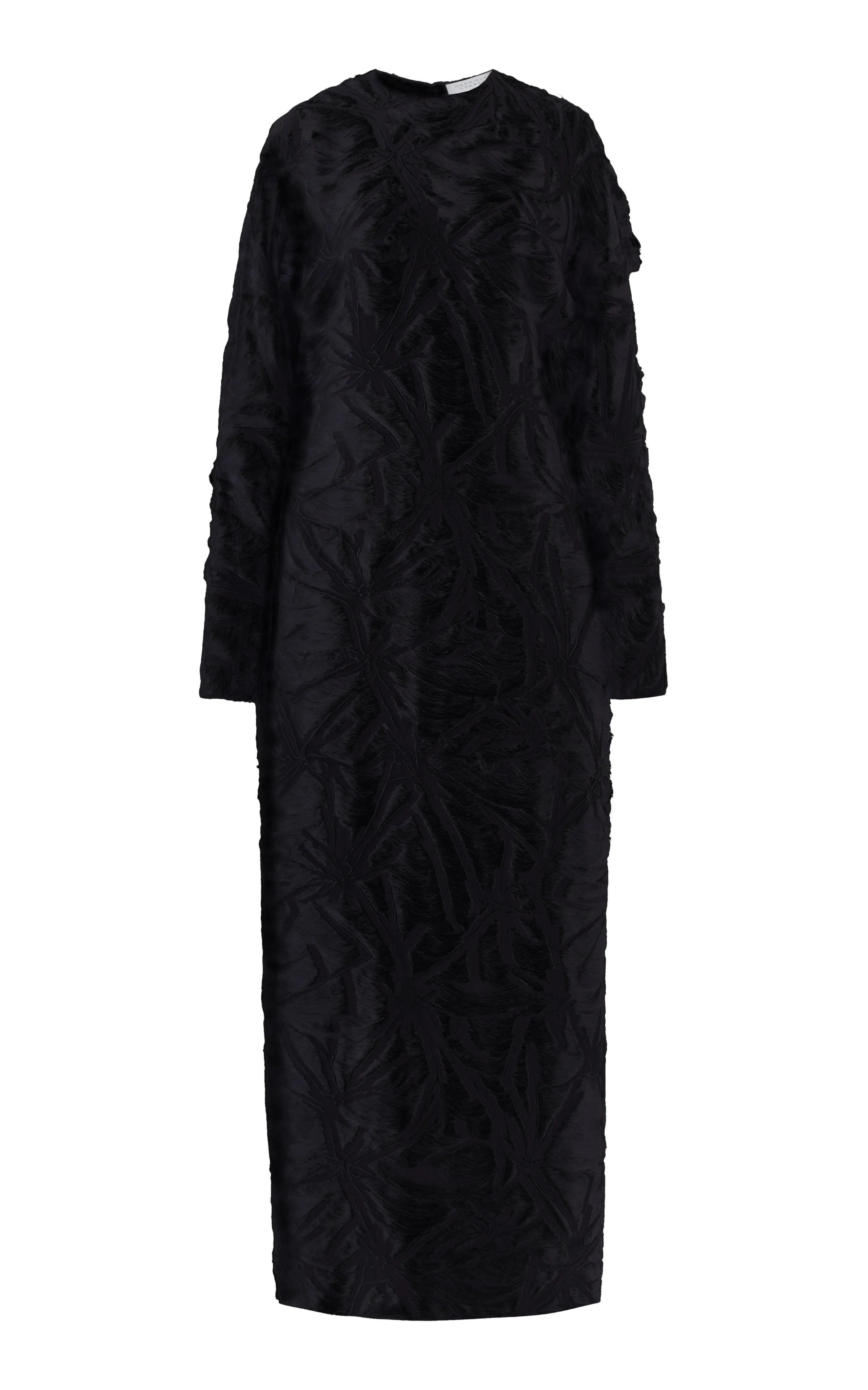 Brighting Maxi Dress in Black Silk Virgin Wool Jacquard sold by Gabriela Hearst