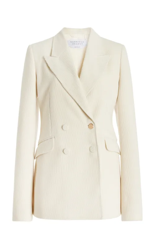 Stephanie Blazer in Ivory Cashmere Corduroy sold by Gabriela Hearst