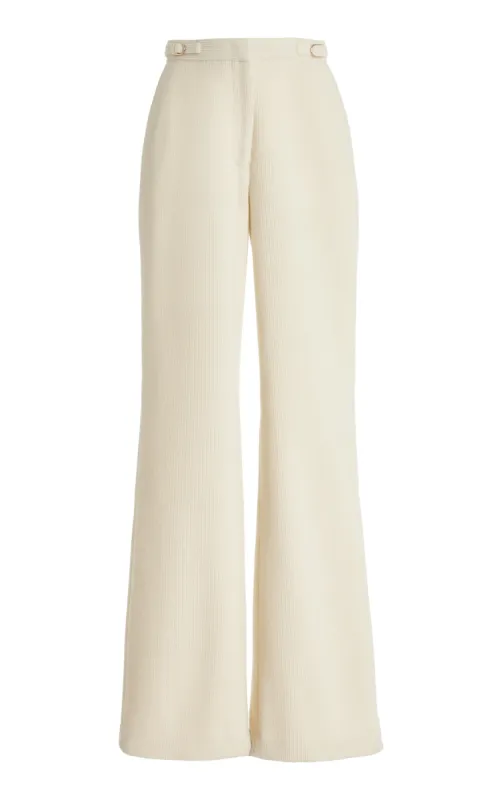 Vesta Pant in Ivory Cashmere Corduroy sold by Gabriela Hearst