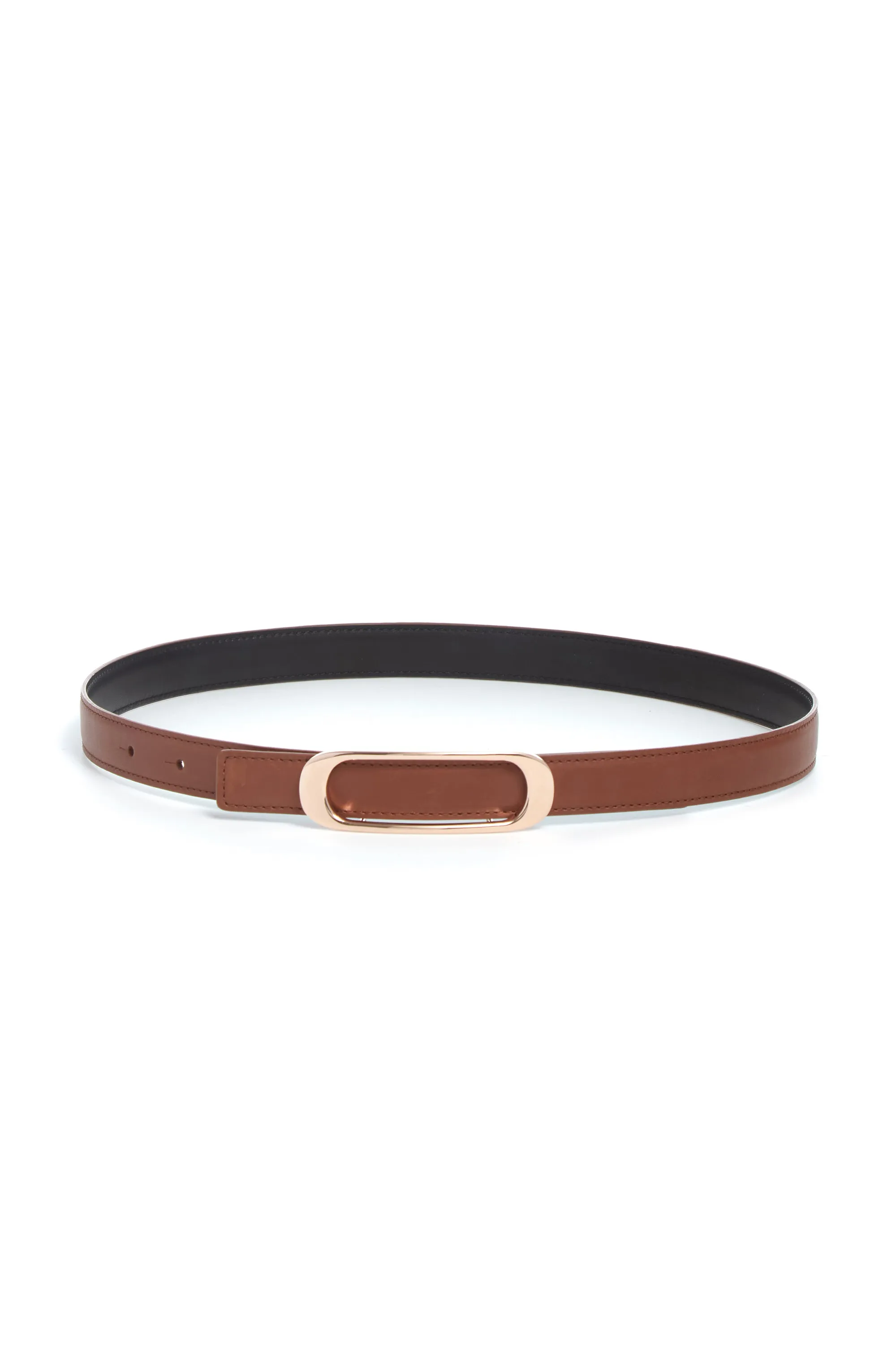 Small Timon Reversible Belt in Cognac & Black Leather sold by Gabriela Hearst