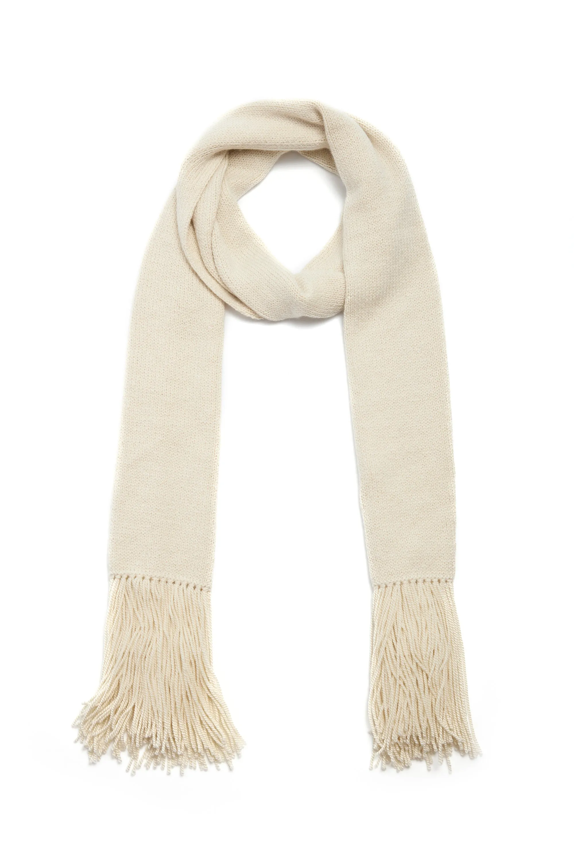 Staffordshire Knit Fringe Scarf in Ivory Cashmere sold by Gabriela Hearst product image thumbnail 2
