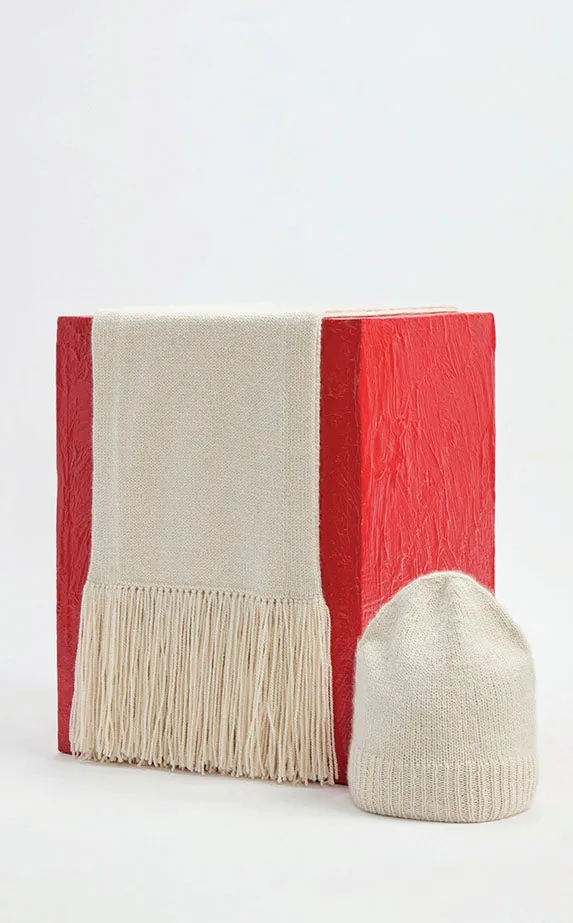 Staffordshire Knit Fringe Scarf in Ivory Cashmere sold by Gabriela Hearst product image thumbnail 3