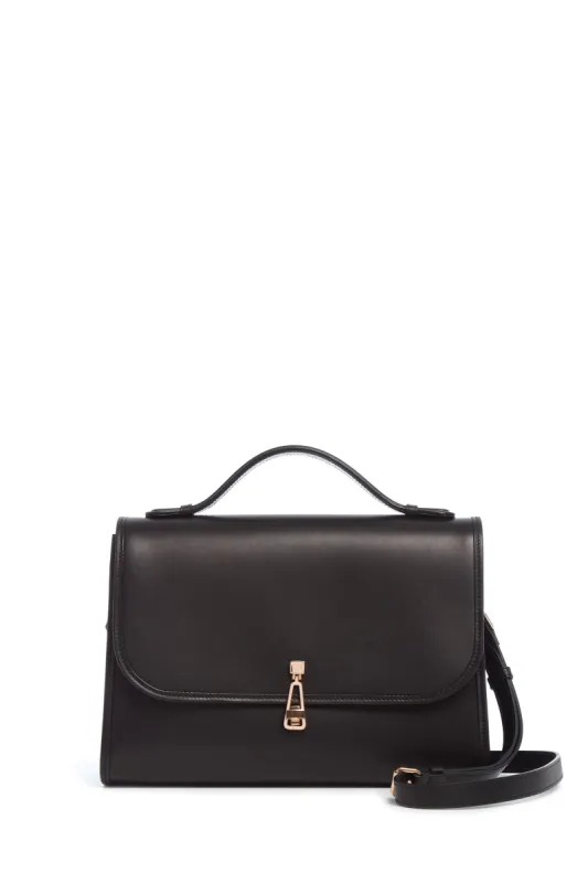 Large Leonora Flap Bag in Black Leather sold by Gabriela Hearst