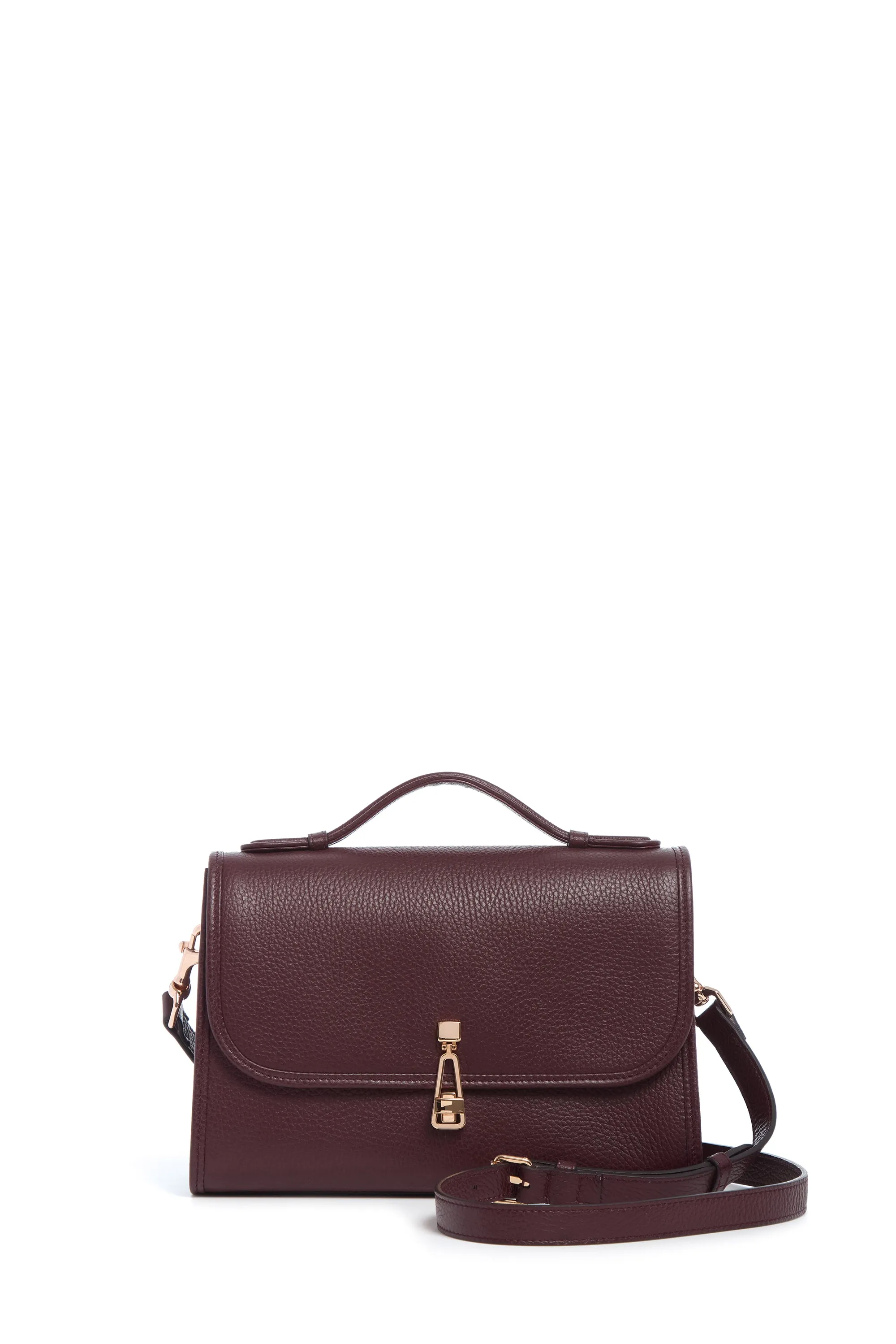 Medium Leonora Flap Bag in Bordeaux Textured Leather sold by Gabriela Hearst product image thumbnail 2