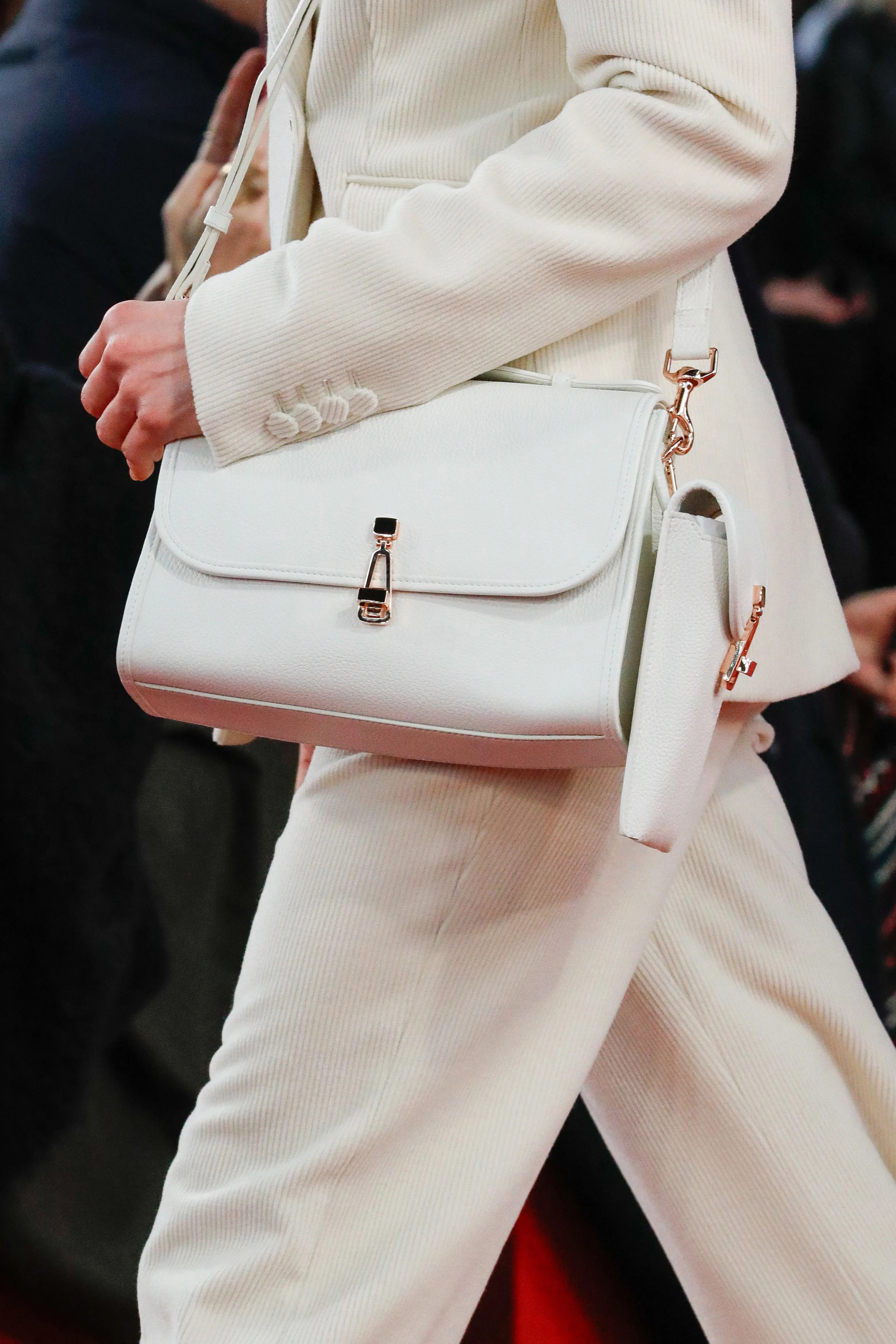 Medium Leonora Flap Bag in Ivory Textured Leather sold by Gabriela Hearst product image thumbnail 2
