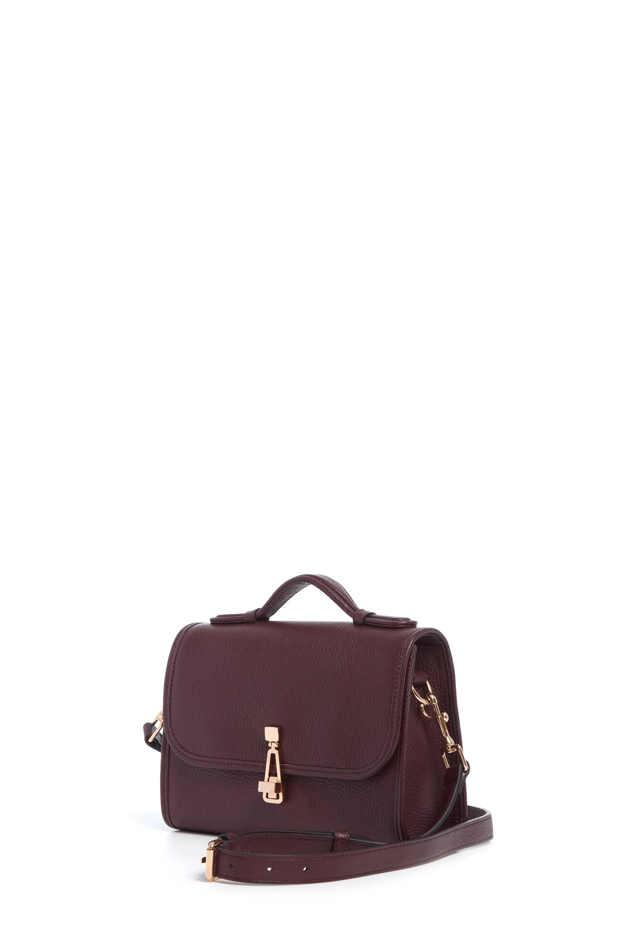 Small Leonora Flap Bag in Bordeaux Textured Leather sold by Gabriela Hearst product image thumbnail 2