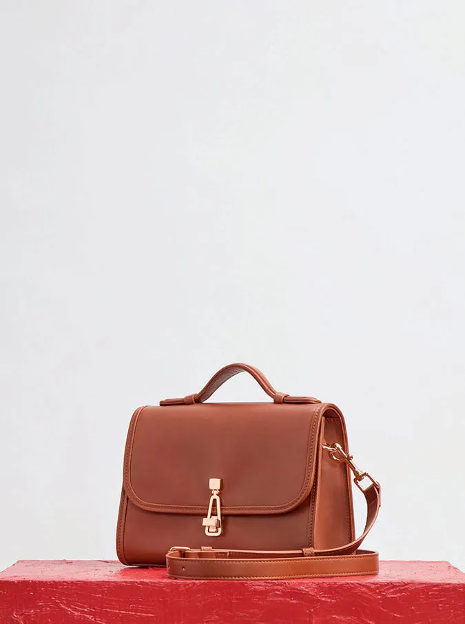 Small Leonora Flap Bag in Cognac Leather sold by Gabriela Hearst product image thumbnail 4