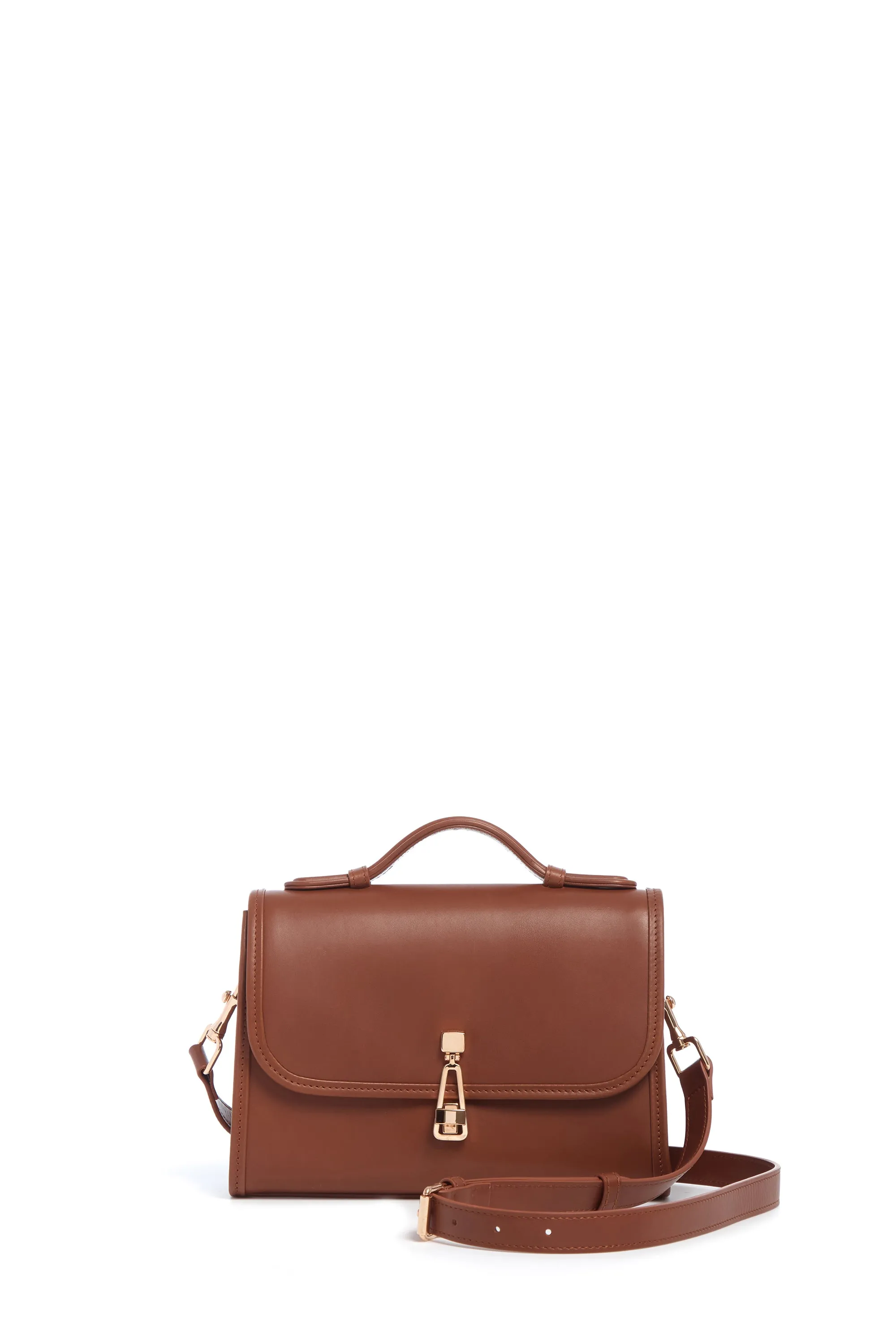 Small Leonora Flap Bag in Cognac Leather sold by Gabriela Hearst