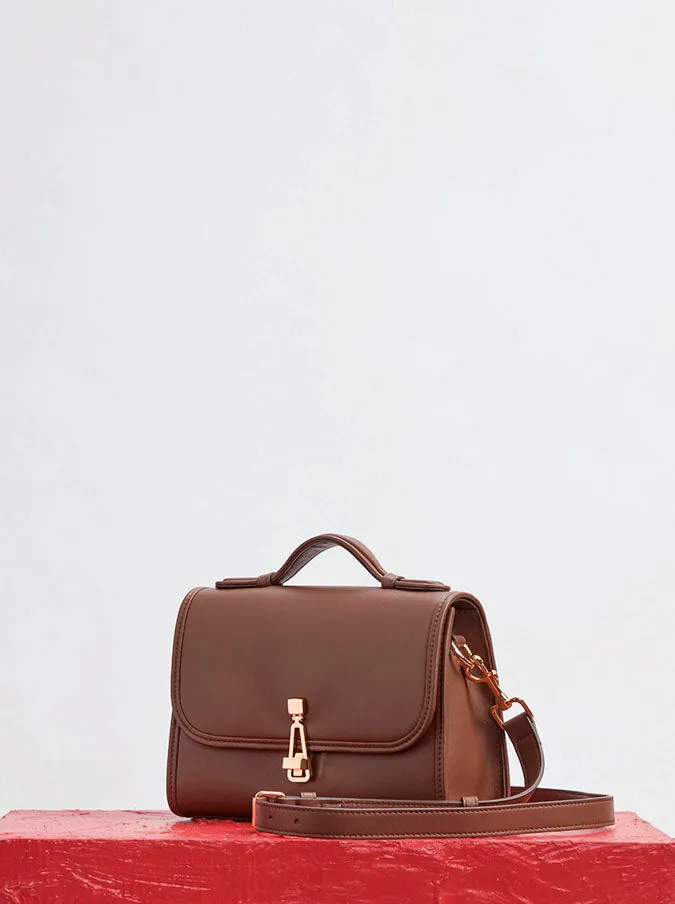 Small Leonora Flap Bag in Chocolate Leather sold by Gabriela Hearst product image thumbnail 4