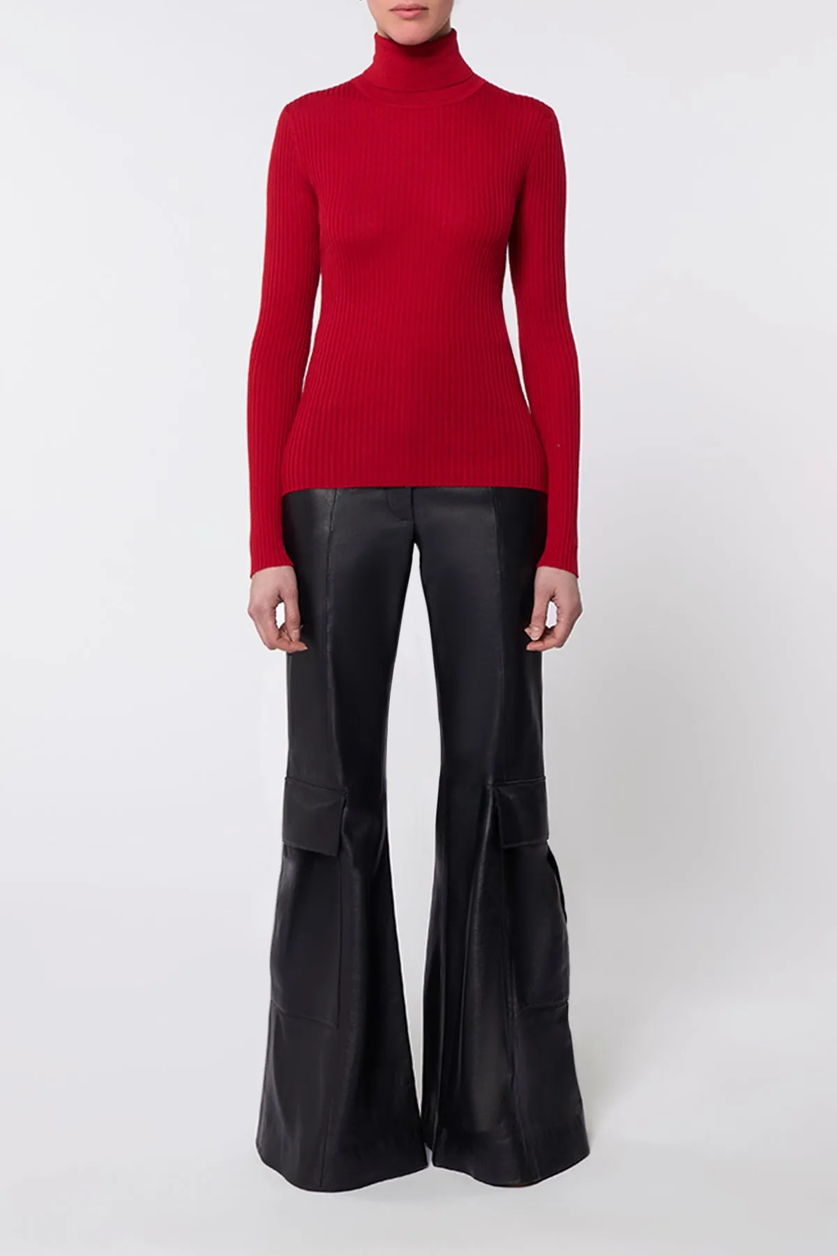 Peppe Knit Turtleneck in Scarlet Red Cashmere Silk sold by Gabriela Hearst product image thumbnail 2