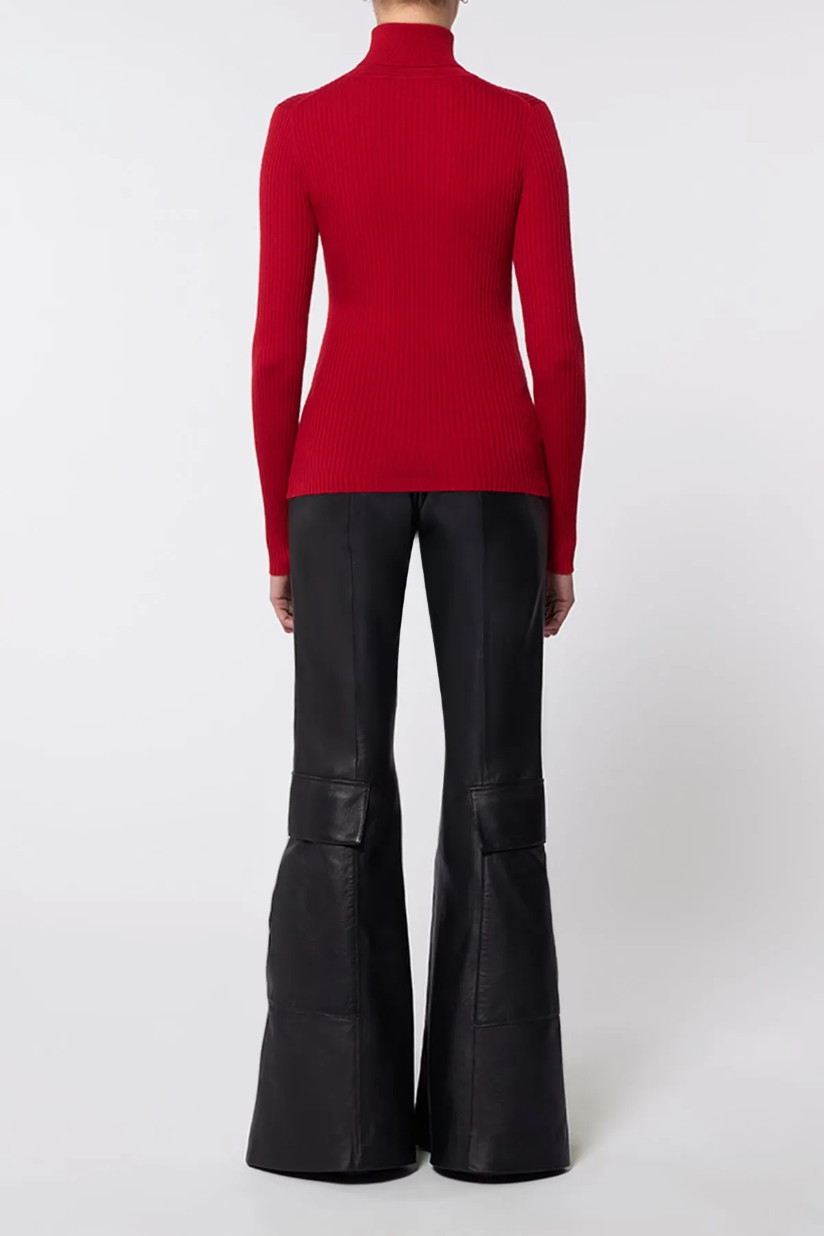 Peppe Knit Turtleneck in Scarlet Red Cashmere Silk sold by Gabriela Hearst product image thumbnail 4