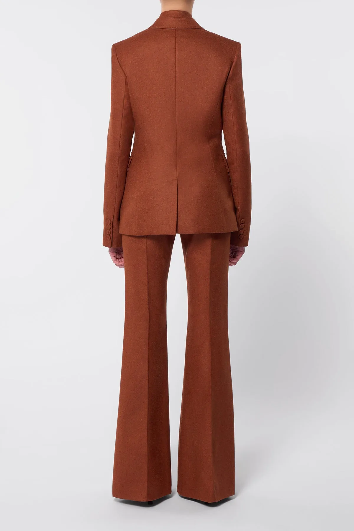 Rhein Pant in Rust Melange Virgin Wool Cashmere Flannel sold by Gabriela Hearst product image thumbnail 4