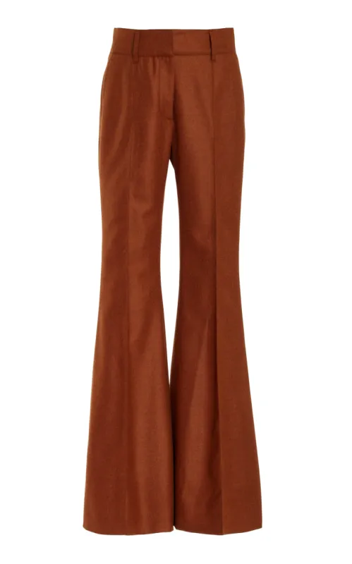Rhein Pant in Rust Melange Virgin Wool Cashmere Flannel sold by Gabriela Hearst