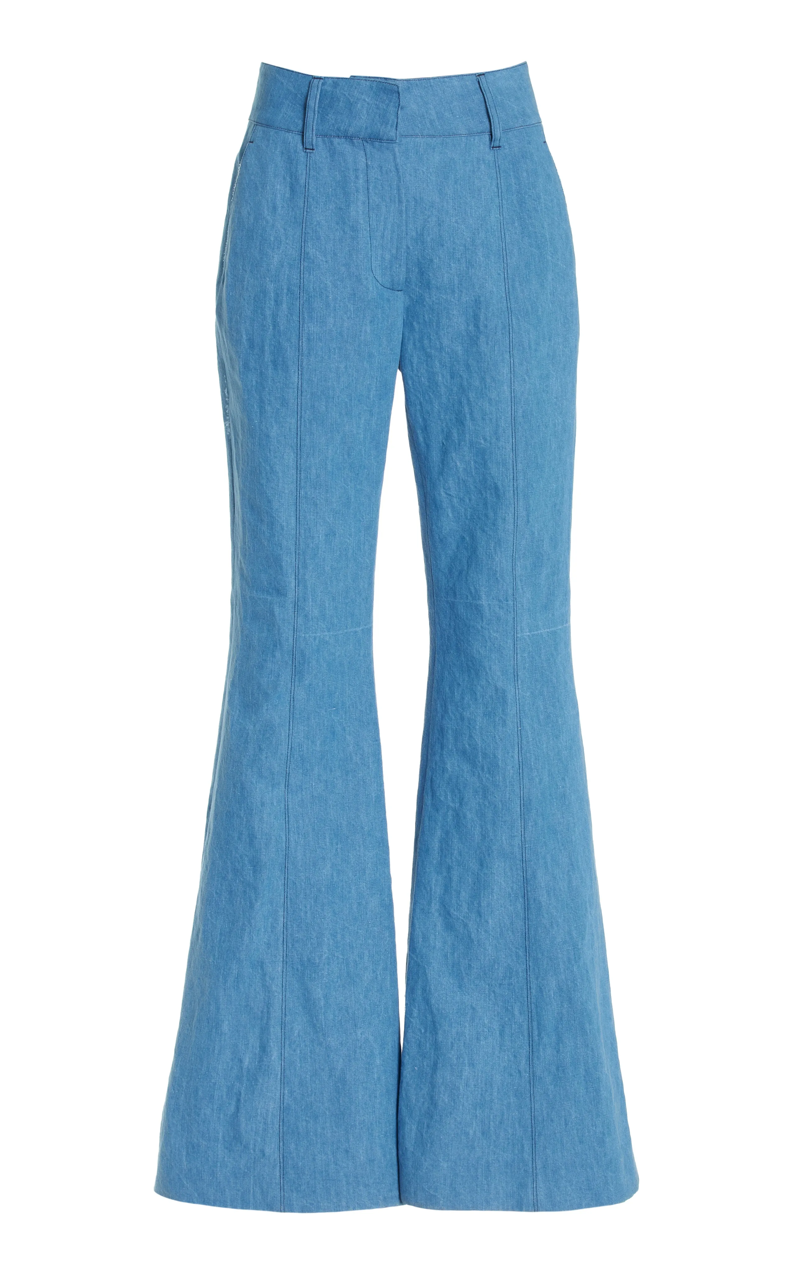 Rhein Pant in Light Blue Recycled Cotton Linen Denim sold by Gabriela Hearst