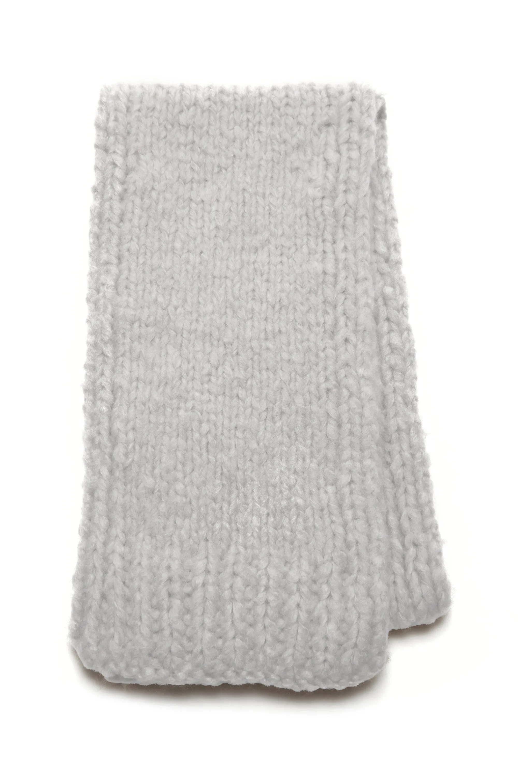 Pyke Knit Scarf in Heather Grey Welfat Cashmere sold by Gabriela Hearst