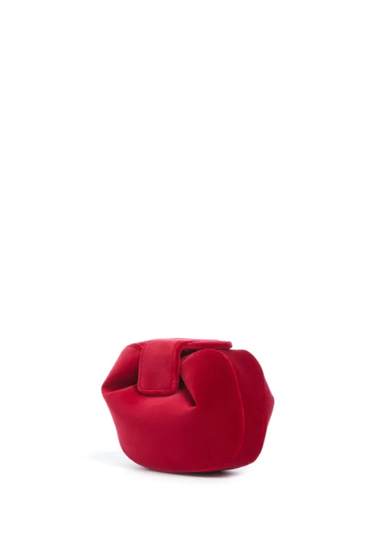Soft Demi Clutch in Scarlet Red Cotton Velvet sold by Gabriela Hearst