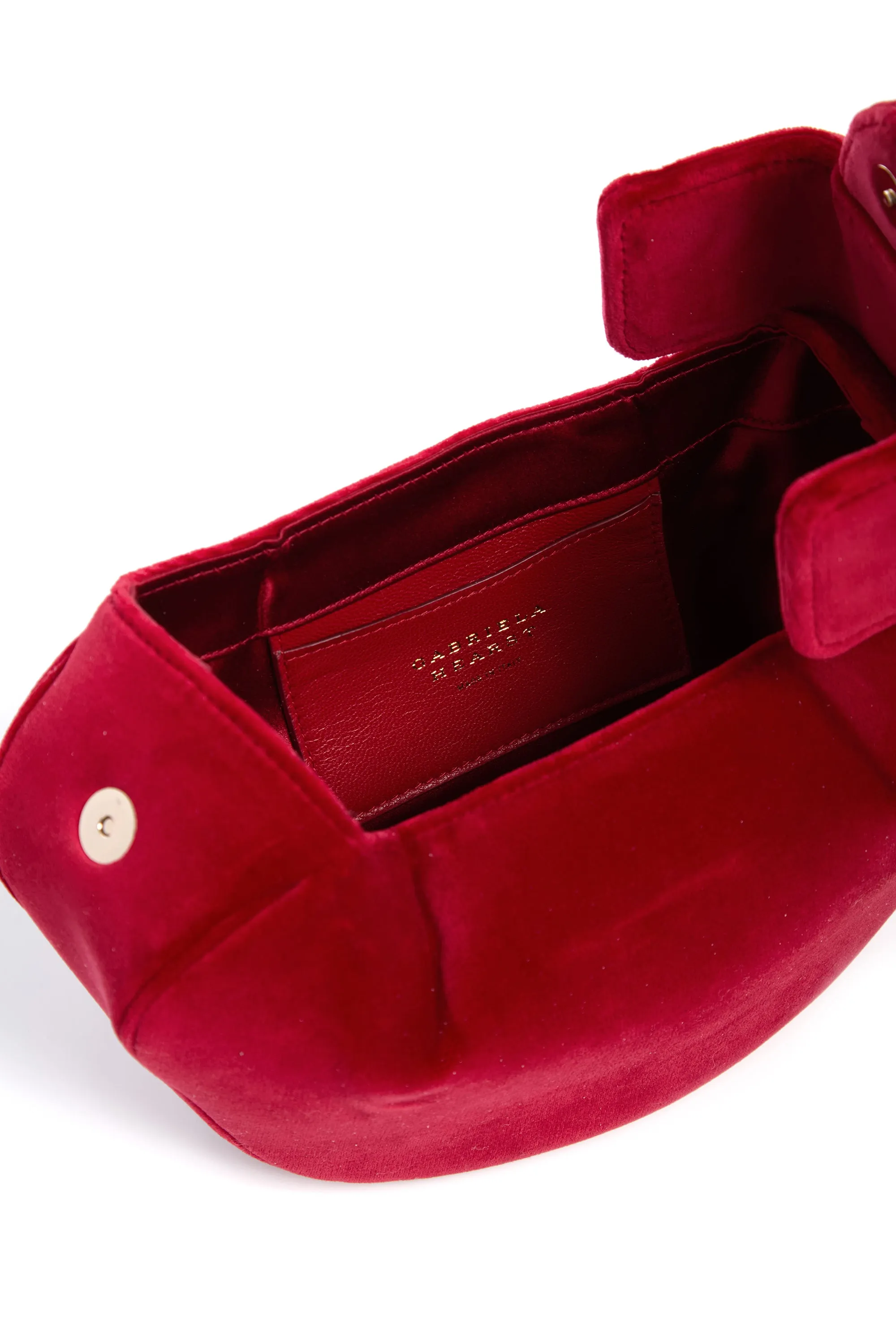 Soft Demi Clutch in Scarlet Red Cotton Velvet sold by Gabriela Hearst product image thumbnail 4