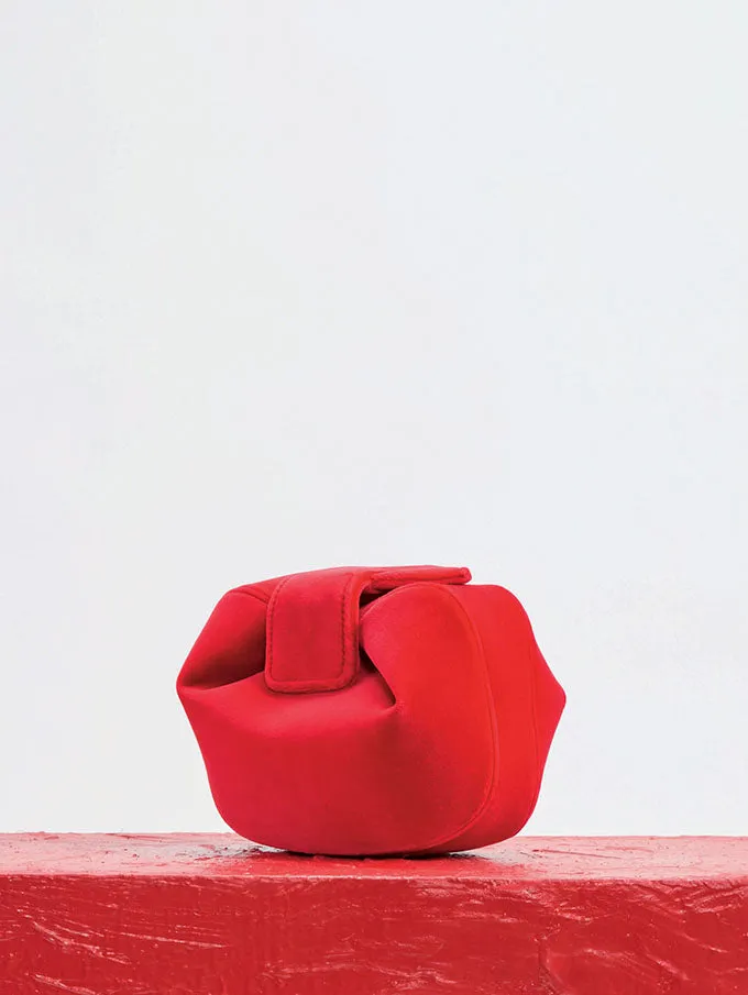 Soft Demi Clutch in Scarlet Red Cotton Velvet sold by Gabriela Hearst product image thumbnail 5