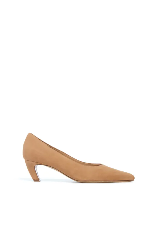 Peggy Pump in Dark Camel Suede sold by Gabriela Hearst