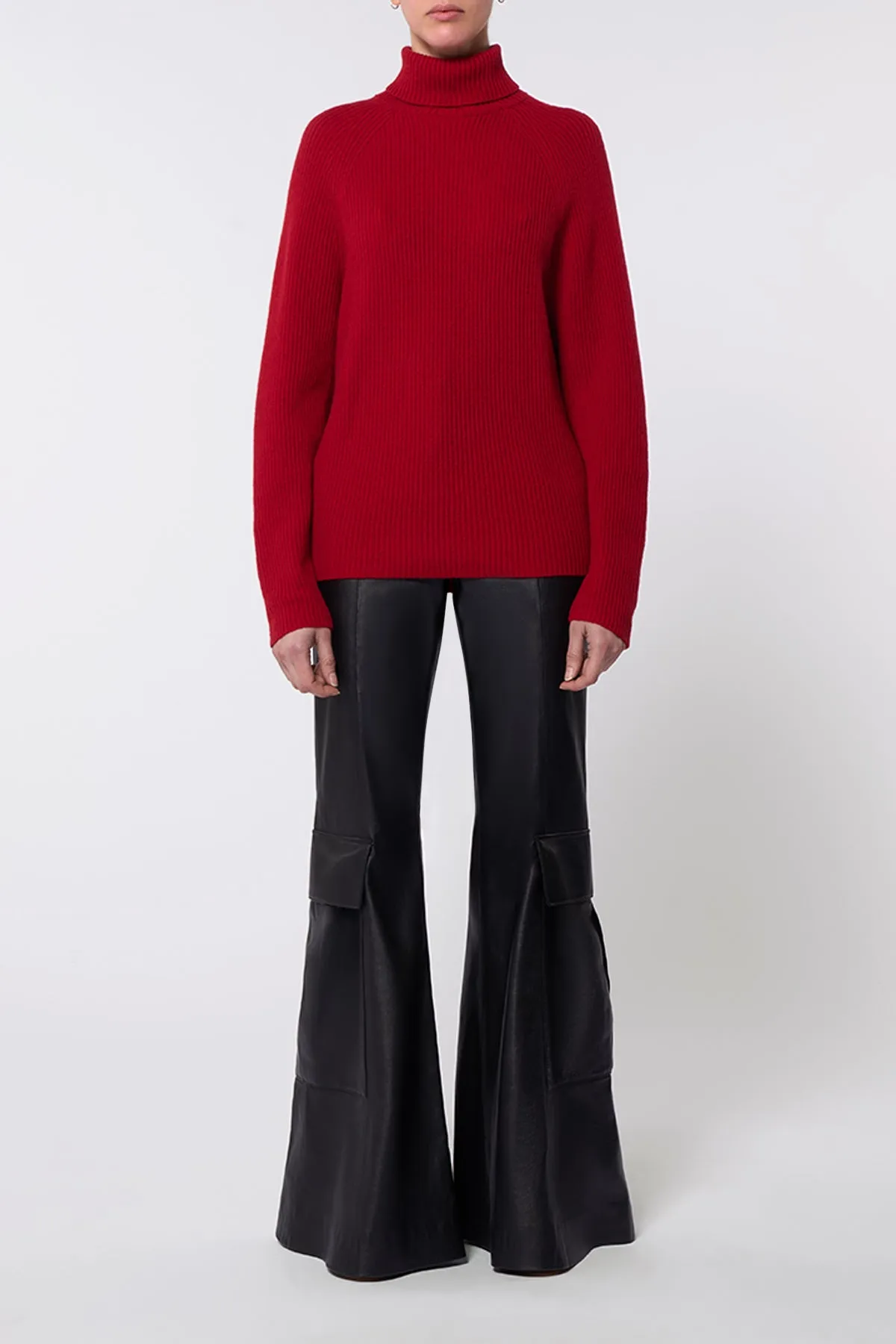 Wigman Knit Turtleneck Sweater in Scarlet Red Cashmere sold by Gabriela Hearst product image thumbnail 2