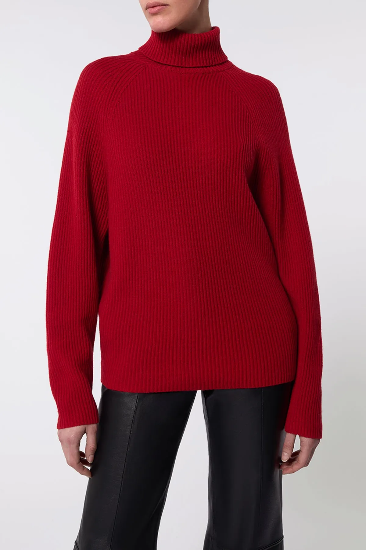 Wigman Knit Turtleneck Sweater in Scarlet Red Cashmere sold by Gabriela Hearst product image thumbnail 5