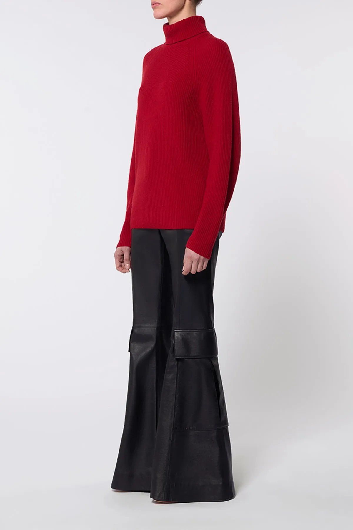 Wigman Knit Turtleneck Sweater in Scarlet Red Cashmere sold by Gabriela Hearst product image thumbnail 3