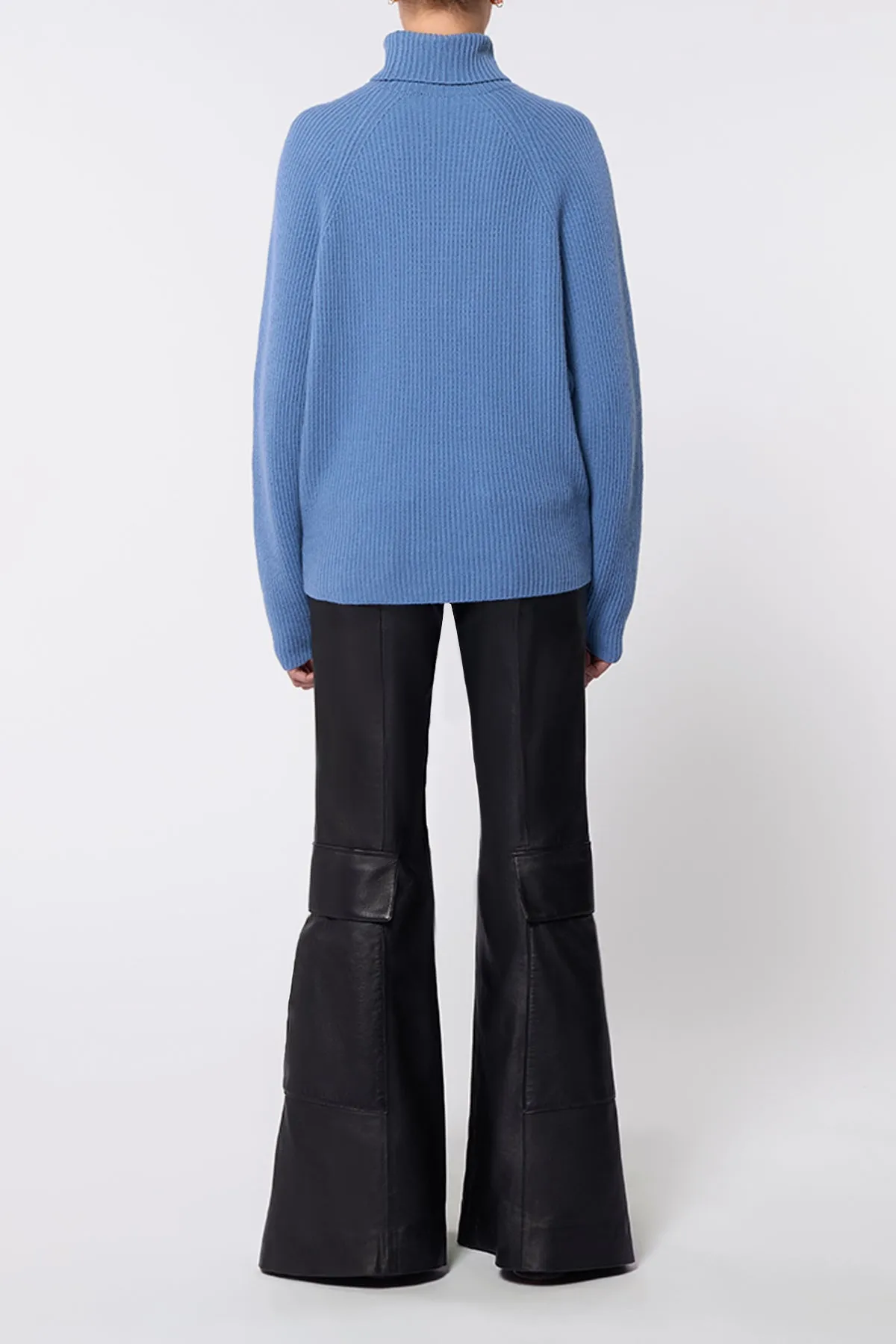 Wigman Knit Turtleneck Sweater in Light Blue Denim Cashmere sold by Gabriela Hearst product image thumbnail 4