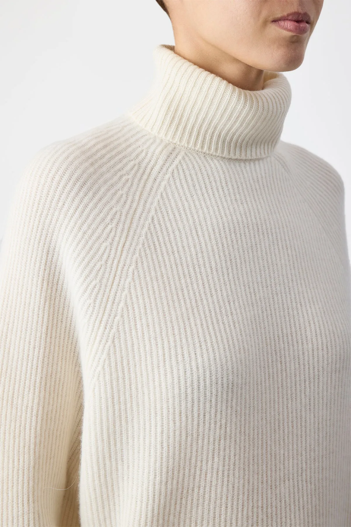 Wigman Knit Turtleneck Sweater in Ivory Cashmere sold by Gabriela Hearst product image thumbnail 5
