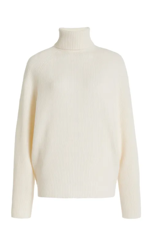 Wigman Knit Turtleneck Sweater in Ivory Cashmere sold by Gabriela Hearst