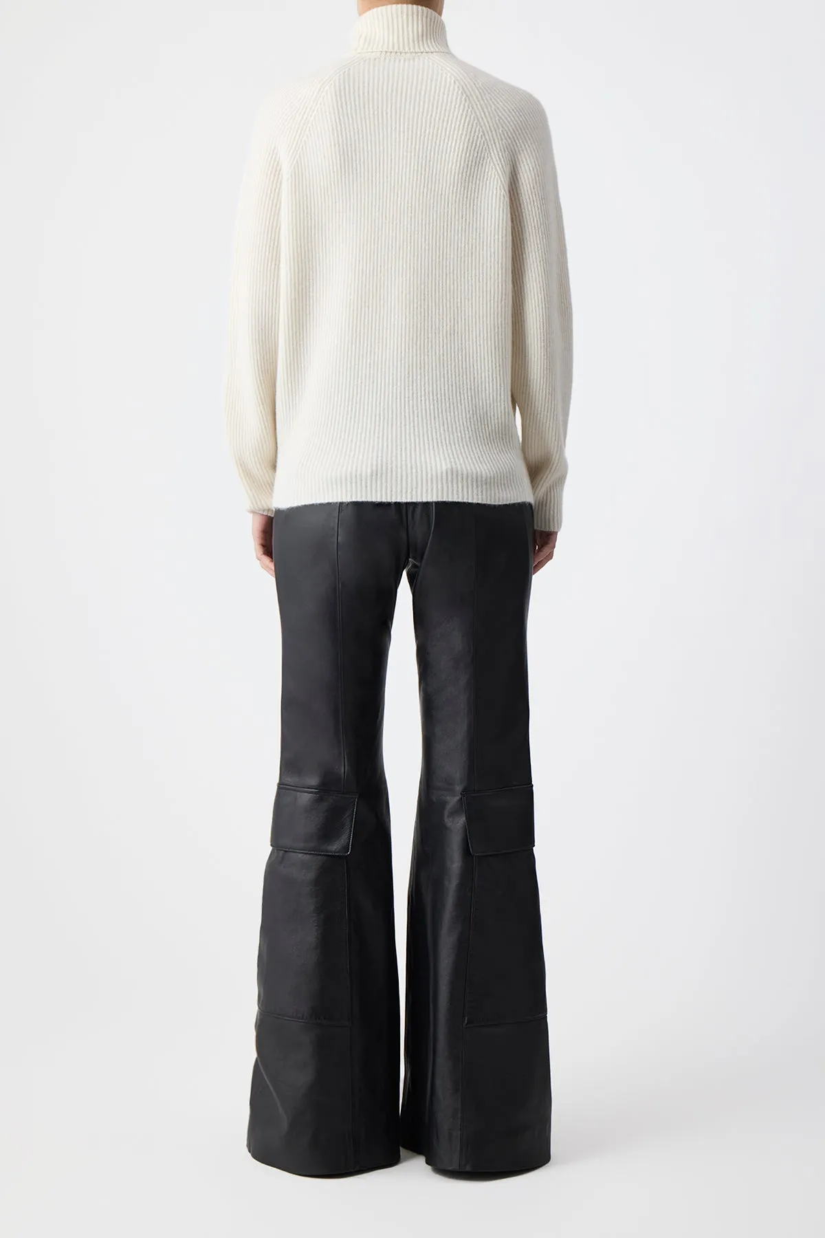 Wigman Knit Turtleneck Sweater in Ivory Cashmere sold by Gabriela Hearst product image thumbnail 3