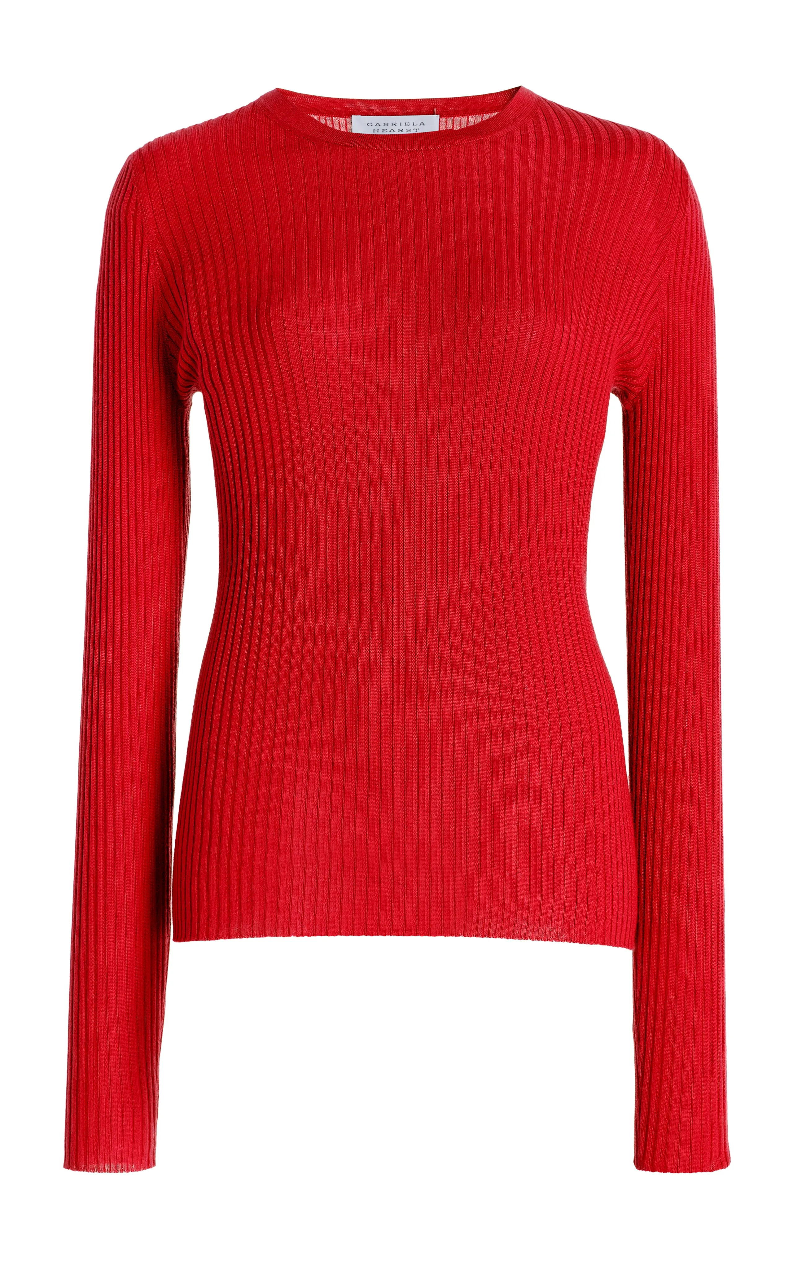 Browning Knit Sweater in Scarlet Red Cashmere Silk sold by Gabriela Hearst