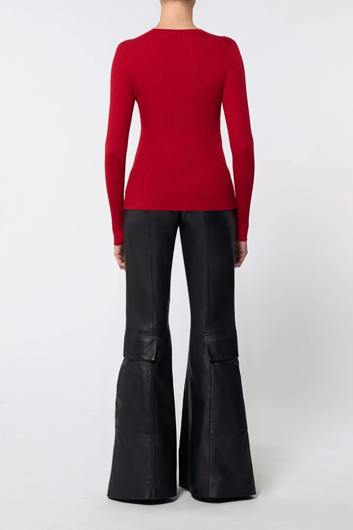 Browning Knit Sweater in Scarlet Red Cashmere Silk sold by Gabriela Hearst product image thumbnail 4