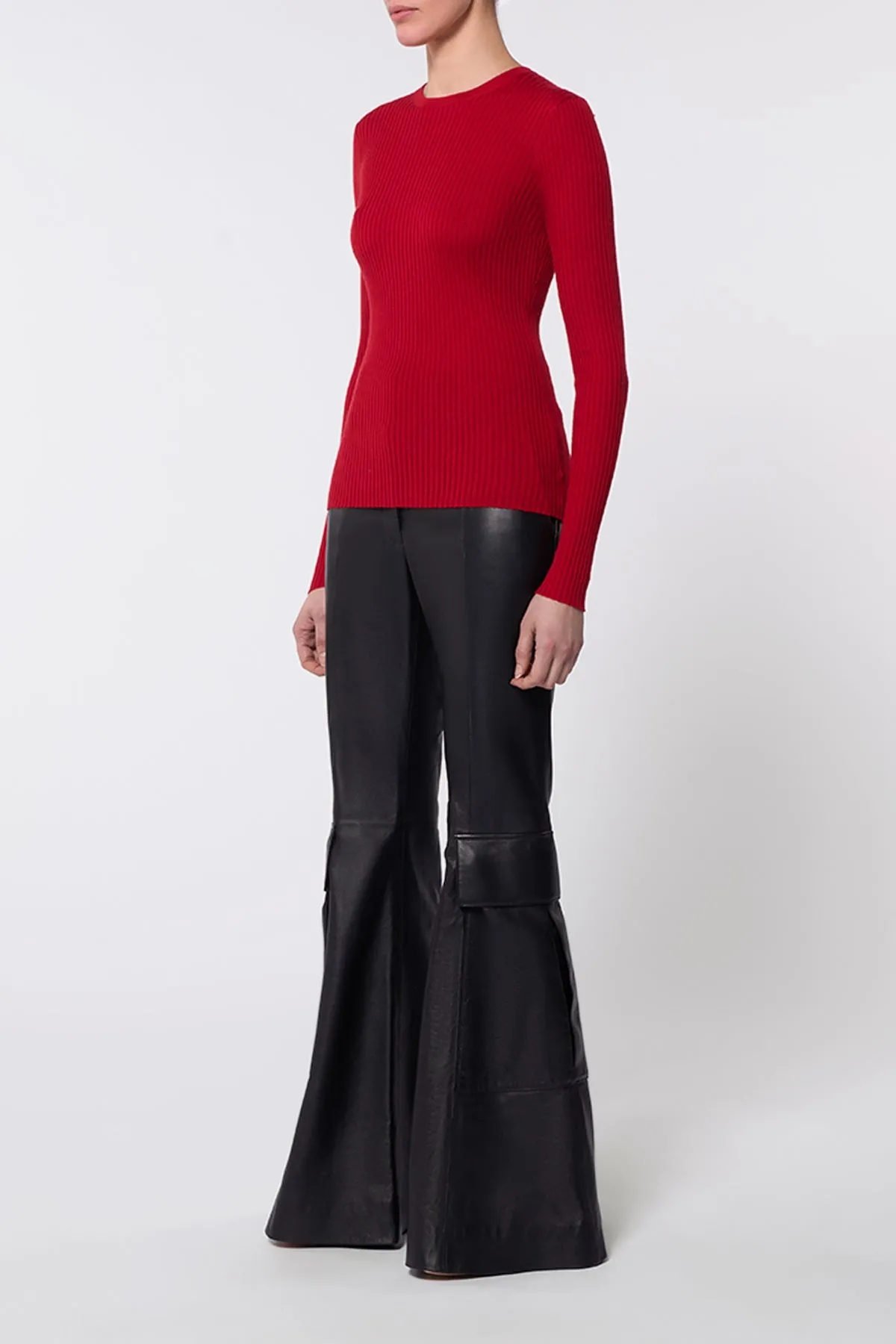 Browning Knit Sweater in Scarlet Red Cashmere Silk sold by Gabriela Hearst product image thumbnail 3