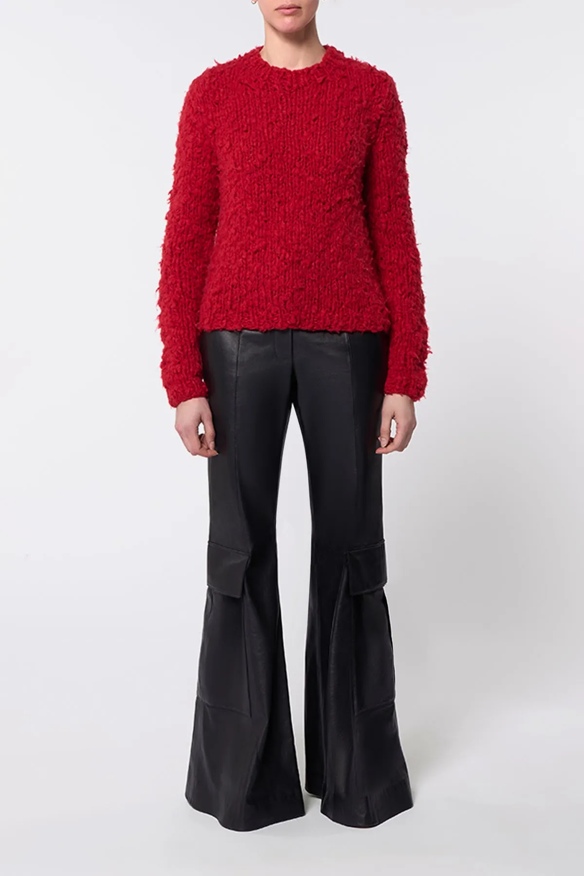 Dalton Knit Sweater in Scarlet Red Welflame Cashmere sold by Gabriela Hearst product image thumbnail 2