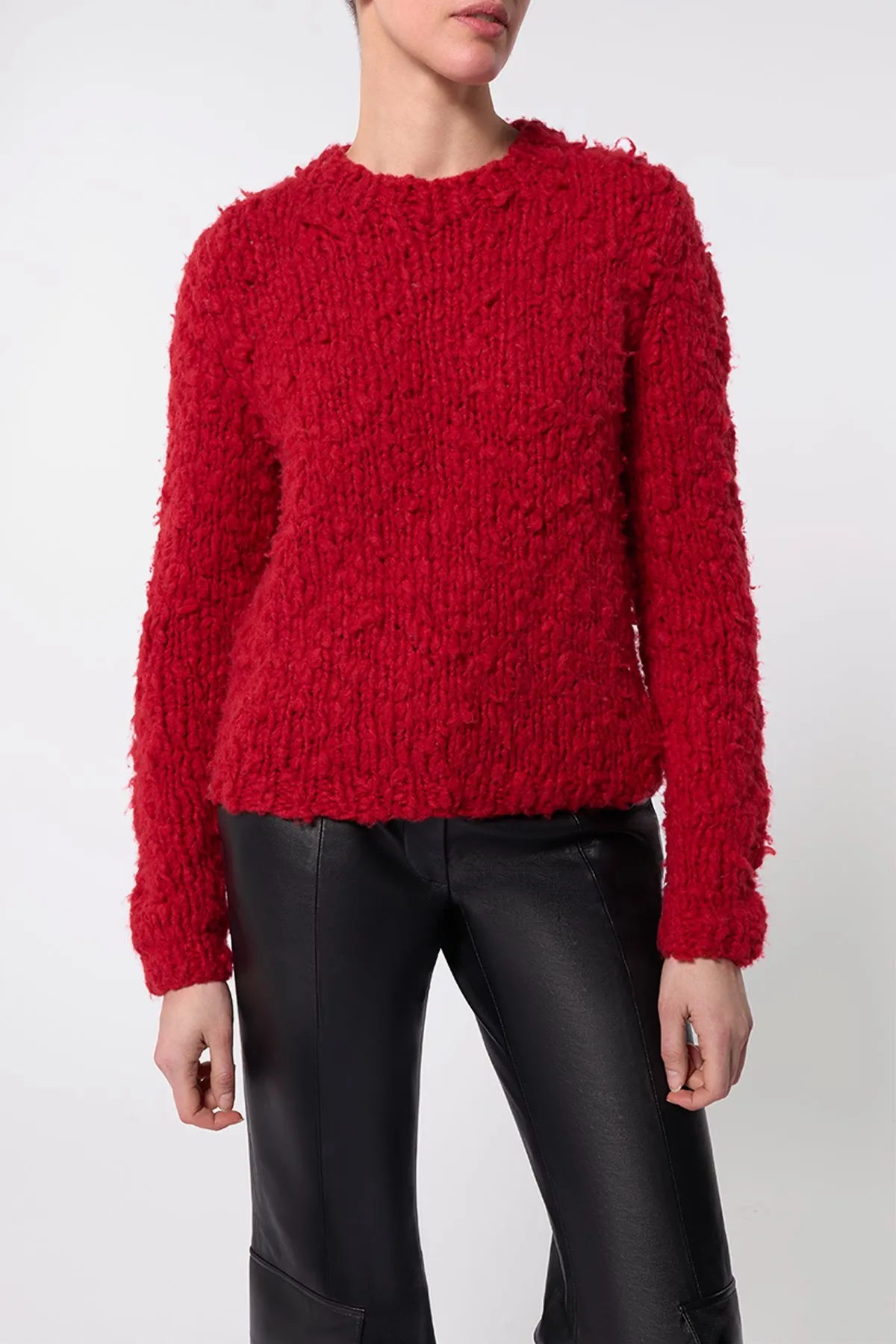 Dalton Knit Sweater in Scarlet Red Welflame Cashmere sold by Gabriela Hearst product image thumbnail 5