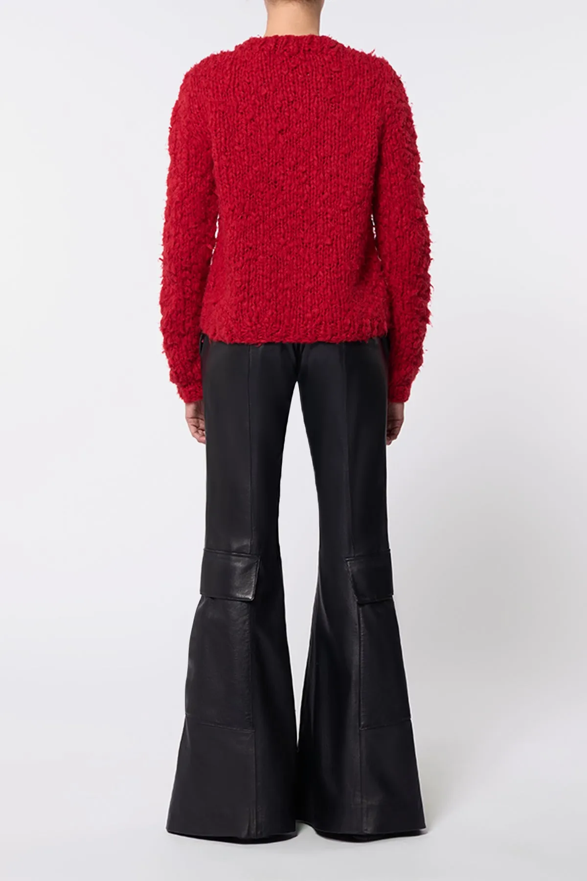 Dalton Knit Sweater in Scarlet Red Welflame Cashmere sold by Gabriela Hearst product image thumbnail 4