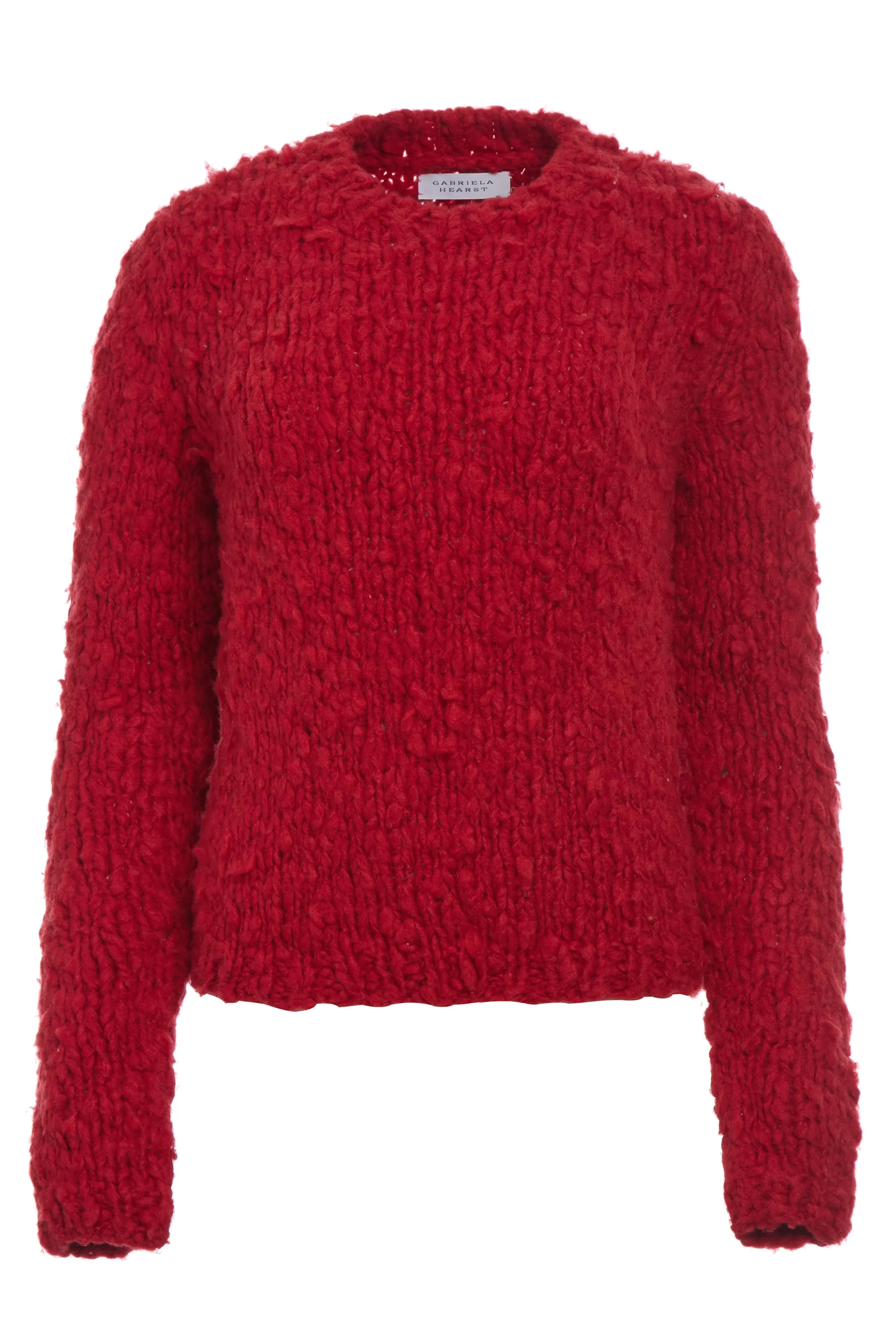 Dalton Knit Sweater in Scarlet Red Welflame Cashmere sold by Gabriela Hearst