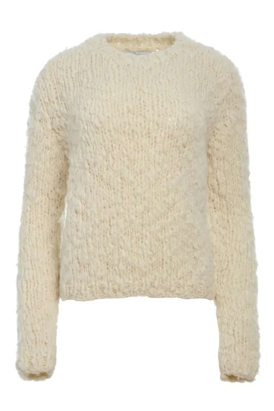 Dalton Knit Sweater in Ivory Welflame Cashmere sold by Gabriela Hearst