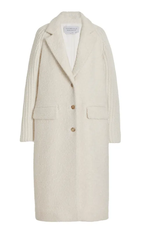 Charles Coat in Ivory Recycled Cashmere Boucle sold by Gabriela Hearst