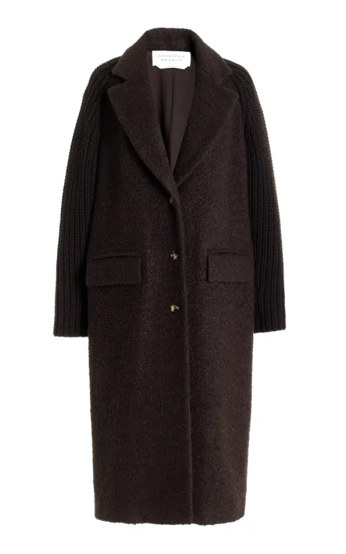 Charles Coat in Chocolate Recycled Cashmere Boucle sold by Gabriela Hearst