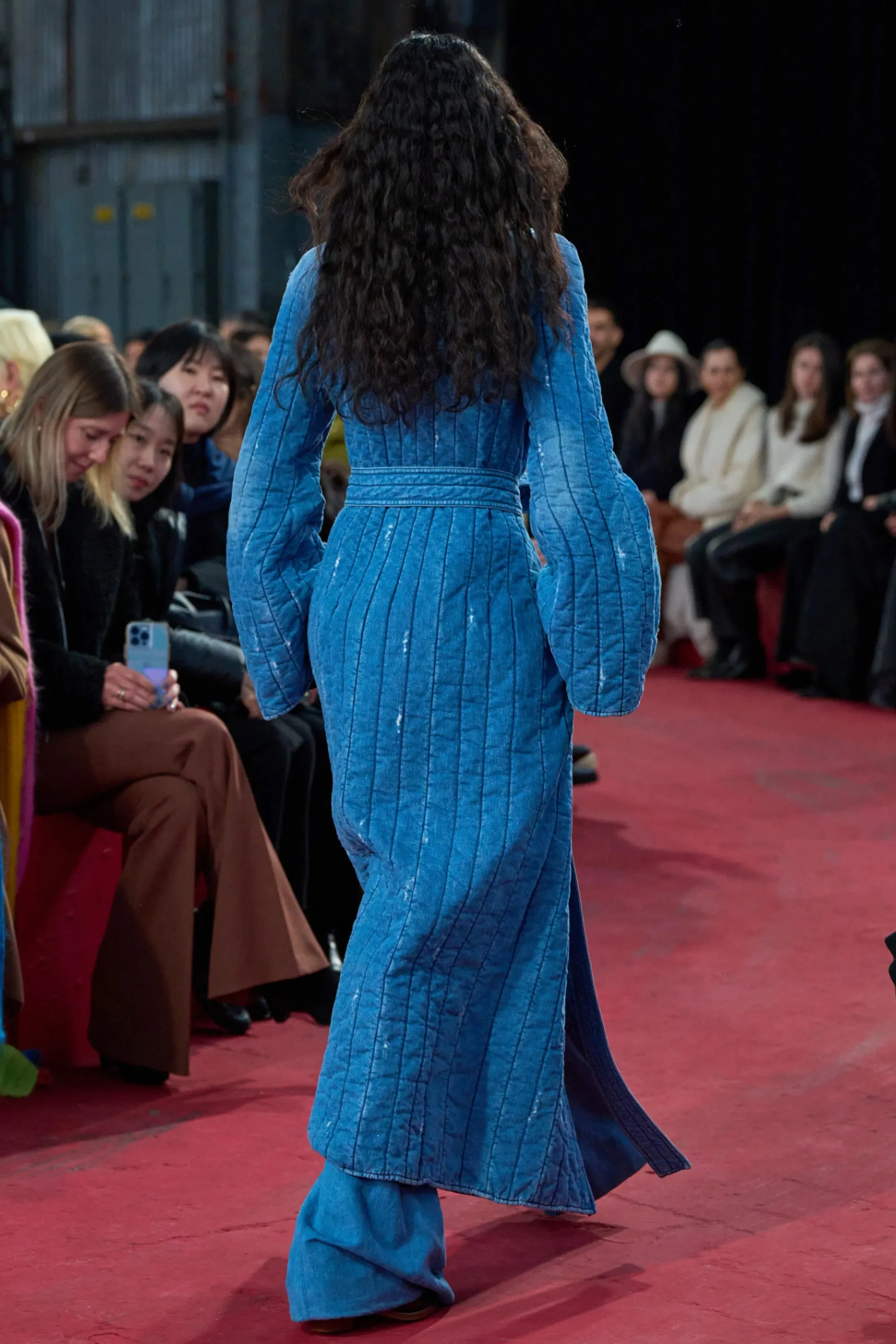 Dalloway Coat in Light Blue Recycled Cotton Linen Denim sold by Gabriela Hearst product image thumbnail 4