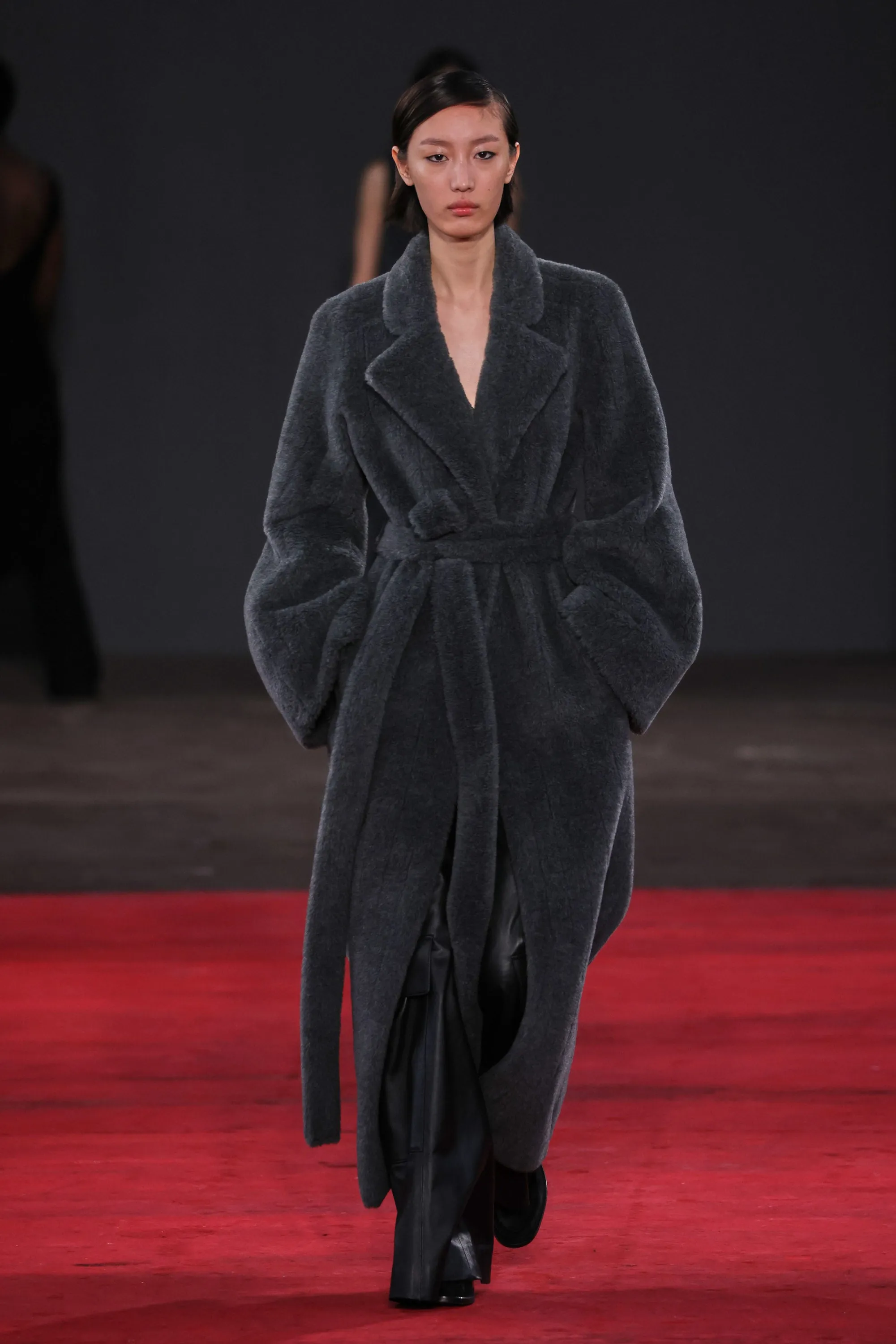 Barring Coat in Dark Grey Virgin Wool Silk Cashmere Fur sold by Gabriela Hearst product image thumbnail 2