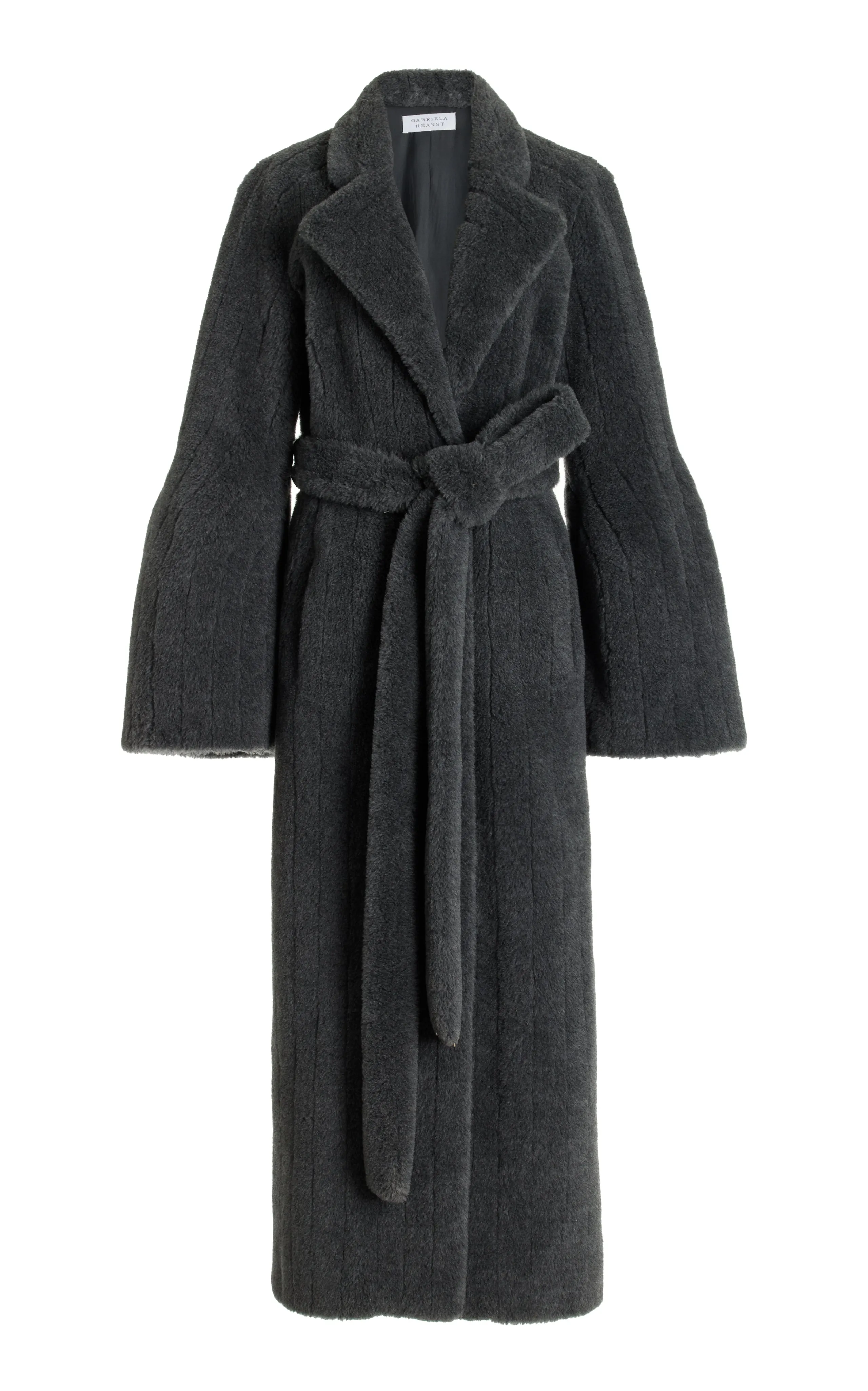 Barring Coat in Dark Grey Virgin Wool Silk Cashmere Fur sold by Gabriela Hearst