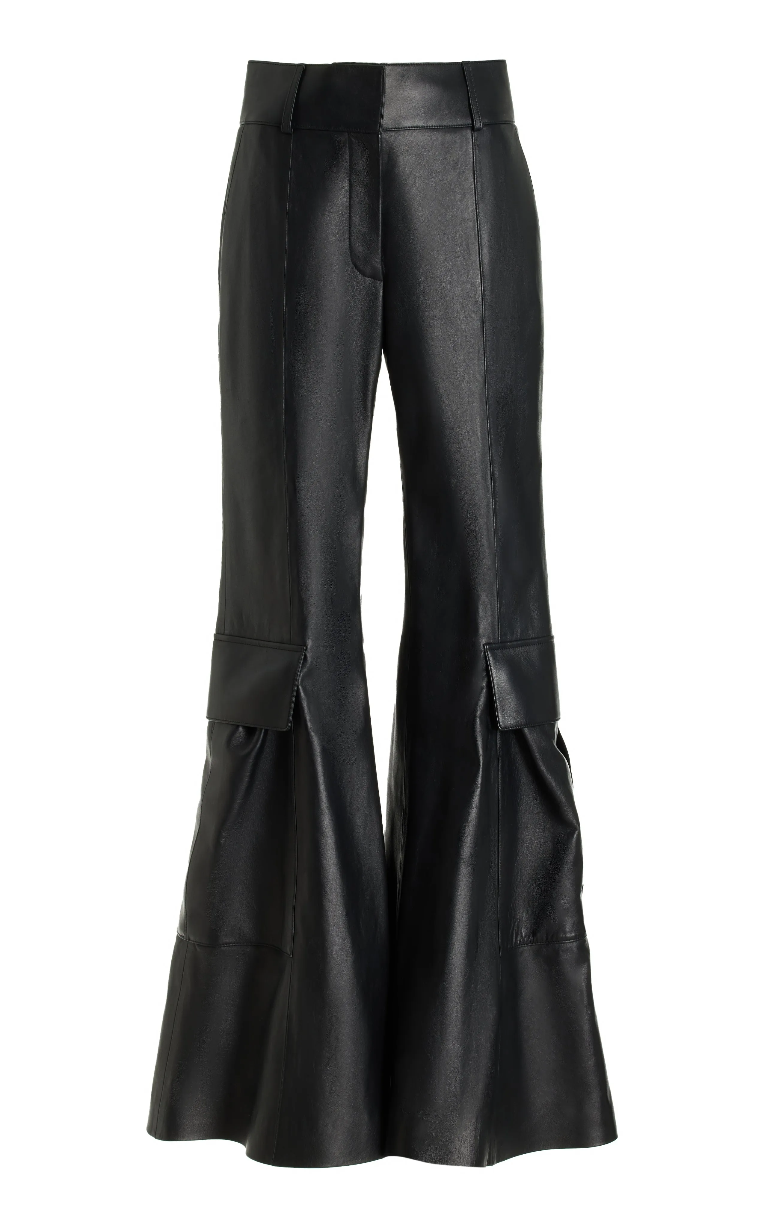 Bate Cargo Pant in Black Nappa Leather sold by Gabriela Hearst