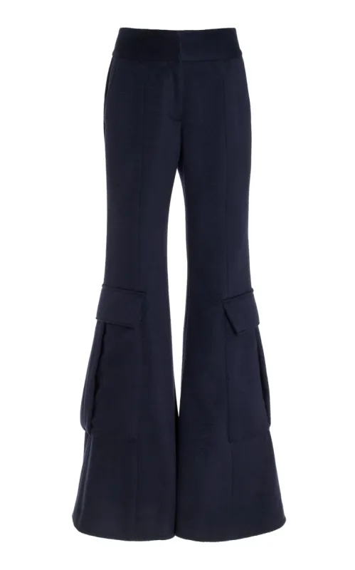 Bate Cargo Pant in Dark Navy Cashmere made by Gabriela Hearst