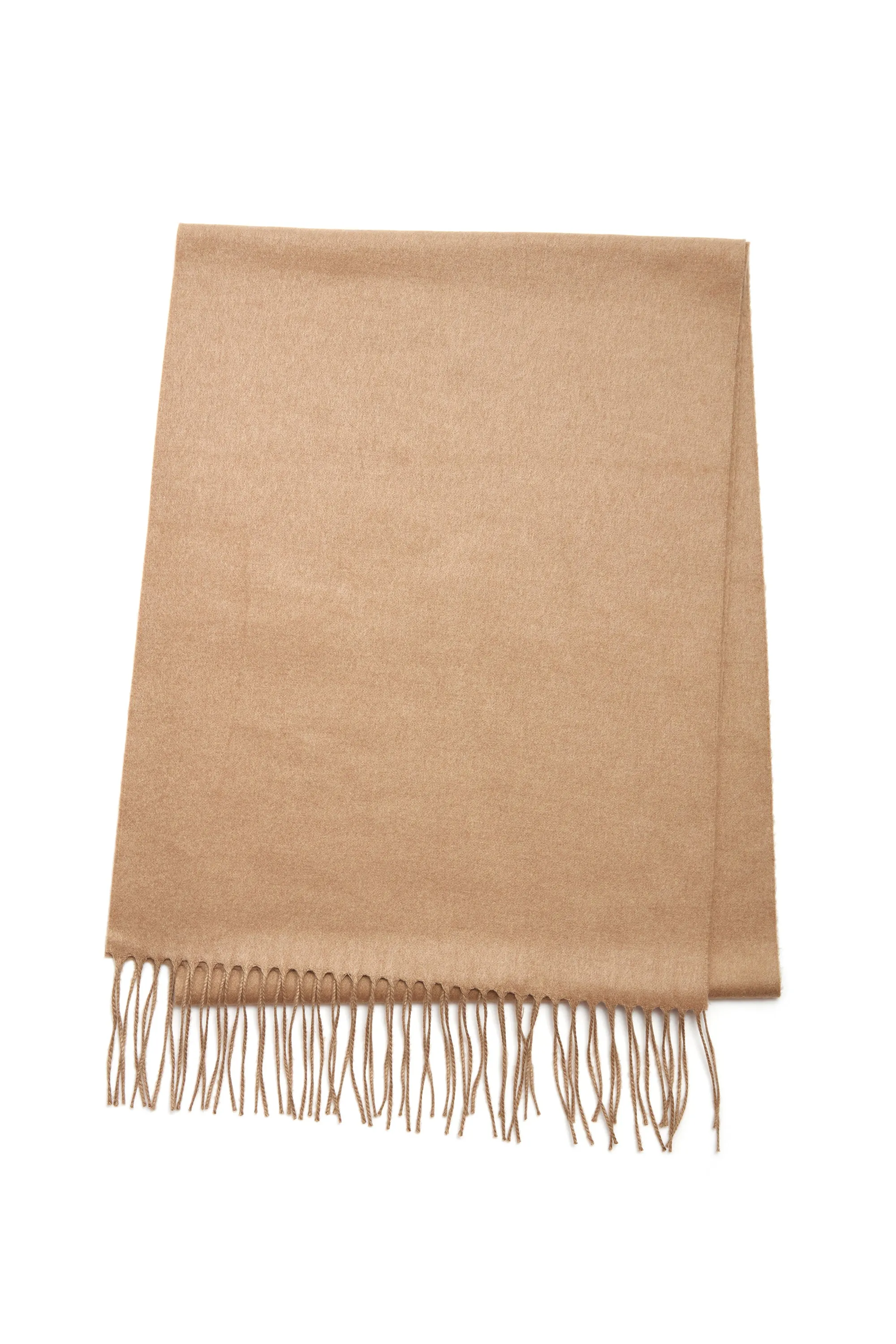 Blaine Fringe Scarf in Camel Silk Cashmere sold by Gabriela Hearst